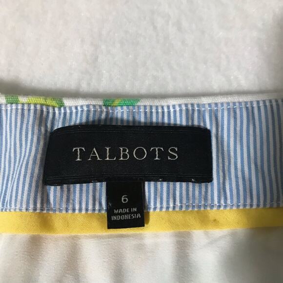 Talbots classic cotton a line sz 6 lemon and lime skirt preppy casual fruit - Picture 6 of 9